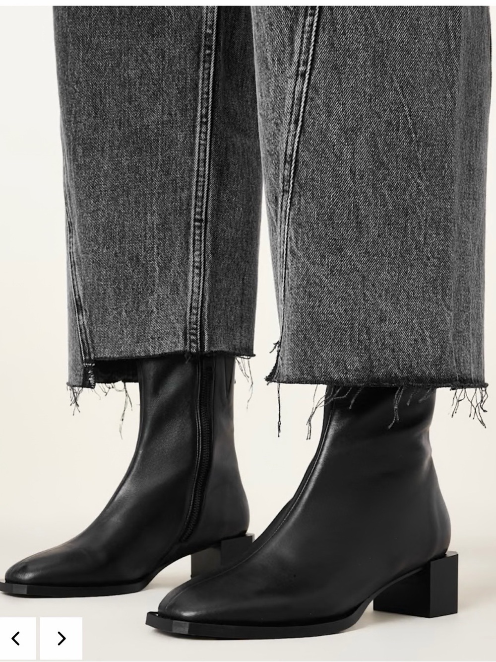 All Saints Avril black leather boots 9